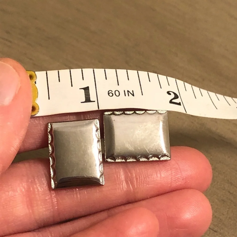 Silver Tone Rectangular Cuff Links